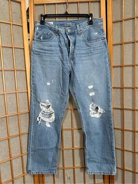 Levi’s 501 Light Blue Denim Ripped Jeans